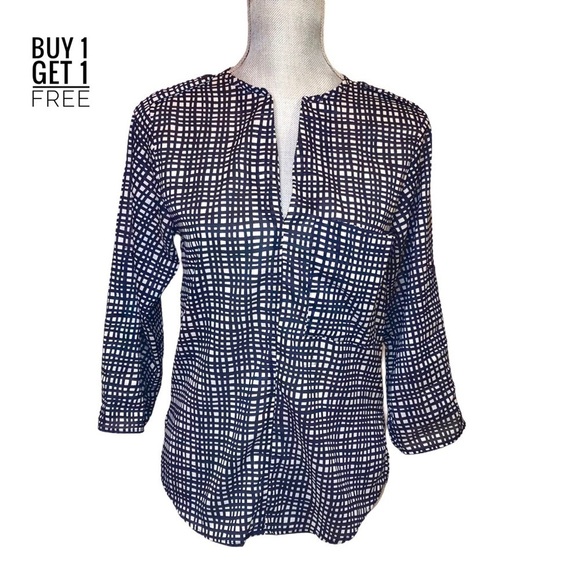 COLLECTIVE Concepts Ladies Navy and White Top XS - Picture 1 of 16